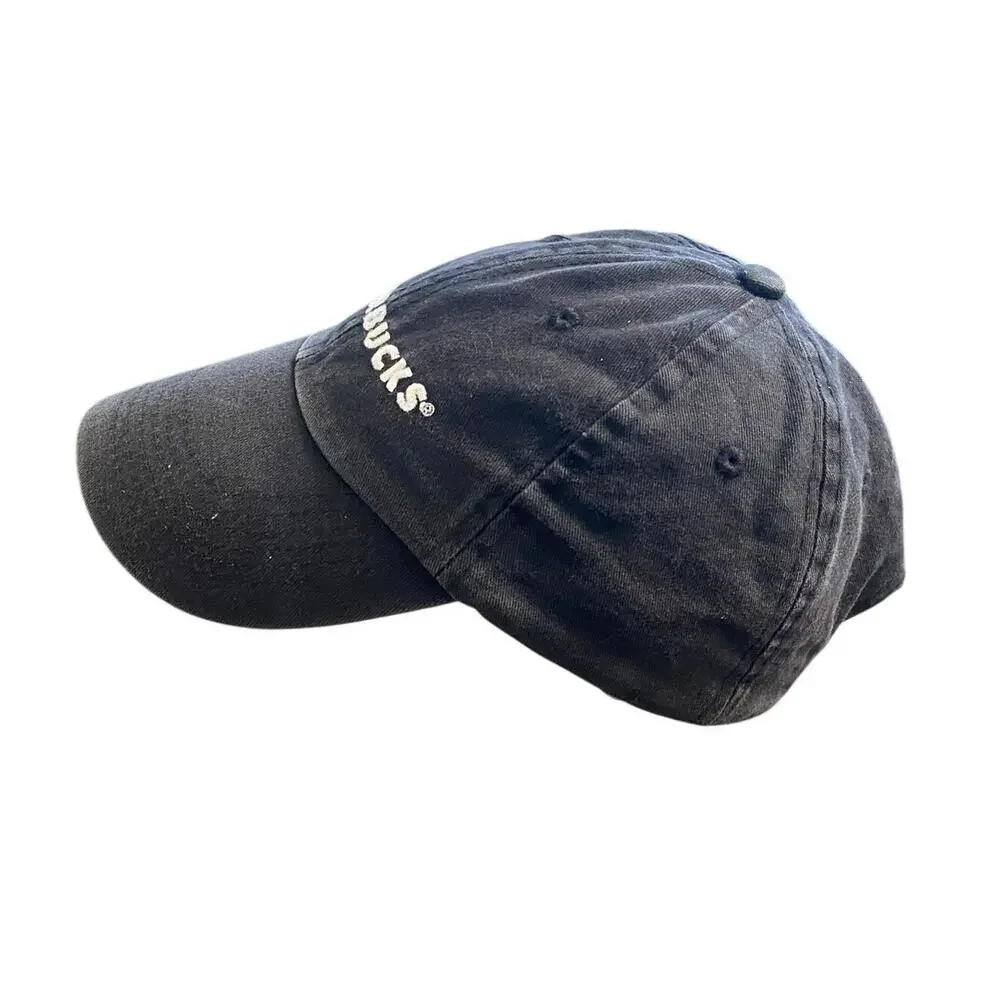 Starbucks‎ Black Logo Dad Hat Adjustable Cotton Baseball Cap Y2K Normcore